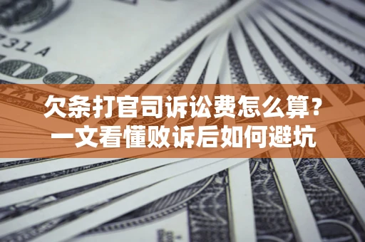 济南欠条打官司诉讼费怎么算？一文看懂败诉后如何避坑